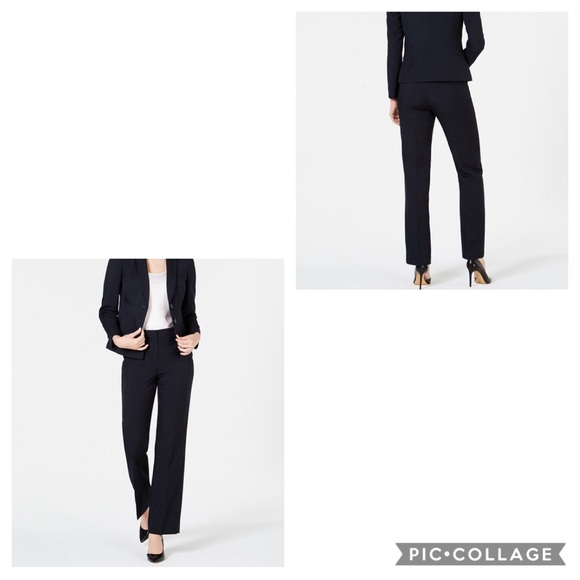 Kasper Le Suit Creased Flat-Front Black Suit Pants - Picture 1 of 7